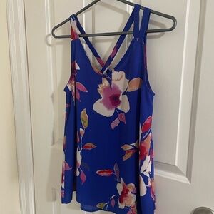 Pink Lily Floral Camisole in Blue and Pink